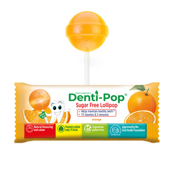Denti Pop 12 Vitamins And 2 Minerals Orange Lollipop 40 pcs