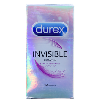 Durex Invisible Extra Thin Extra Lubricated Condoms 12'S