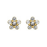 Inverness 805C Flower Crystal Earrings 24KT