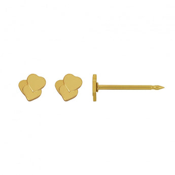 Inverness 61C GP Triple Hearts Earrings 24KT