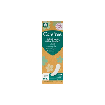 Carefree Organic Cotton Unscented Liners Extra Long 24 Pcs