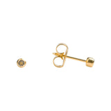 Studex 18K Gold Baby Bezel Cubic Zirconia Earrings 2 mm