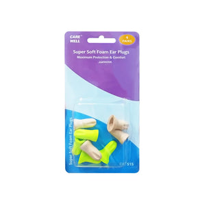 Care Well Super Soft Foam Ear Plugs 4 Pairs CW515 C102017