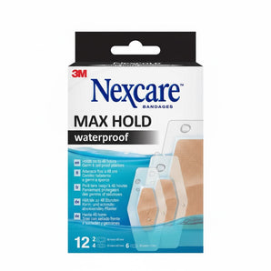 ضمادات Nexcare Max Hold المقاومة للماء 12 قطعة