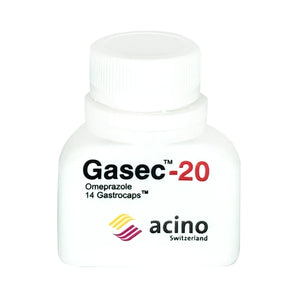 Gasec 20 mg 14 Caps For Stomach Ulcers and Acidity
