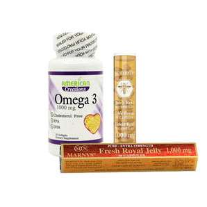 American Creations Omega 3 + Marnys Royal Jelly Offer Package