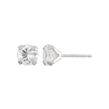 Inverness 353C Stainless Steel Clear CZ Earrings 7mm