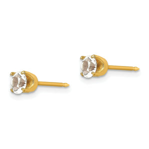 Inverness 31C GP Crystal Earrings 24KT 5mm