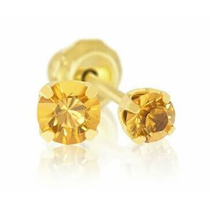 Inverness 91C Orange Crystal Earrings 24KT 3mm