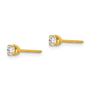Inverness 7T CZ Earrings 10KT 3mm