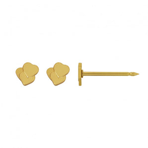 Inverness 61C GP Triple Hearts Earrings 24KT