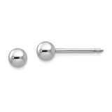 Inverness 126E White Gold Ball Earrings 14KT 4 mm