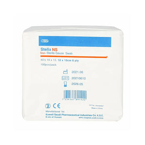 Stelix Non Sterile Gauze Swab 8Plys 10x10Cm 100'S