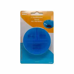 Care Well 3 Compartment Round Am/Pm Pill Box CW209