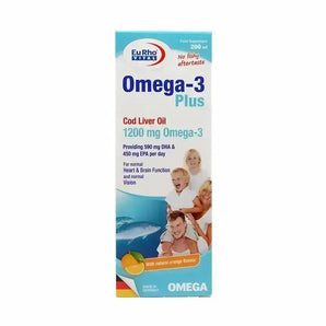 EuRho Vital Omega 3 Plus Syrup Orange Flavour 200 ml