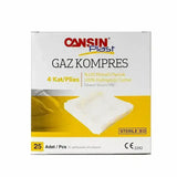 Cansin Plast Sterile Gauze Swabs 7.5x7.5 cm 25 Pcs