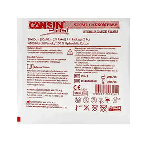 Cansin Plast Sterile Gauze Swabs 30x80 cm 2 Pcs 553