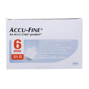 Accu Fine 0.25mm (31G) *6mm 100'S For Insulin Pens