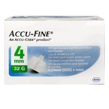 Accu Fine 0.23 mm (32G) *4 mm 100'S insulin pen needles