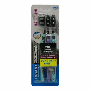Oral B Ultra Thin Sensitive Black Toothbrush Extra Soft 2+1