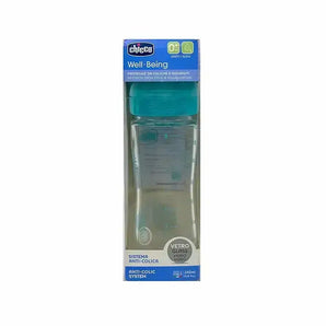 Chicco WB Glass Bottle With Slow Flow (0+ M) Boy 240 ml