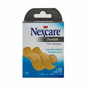 Nexcare Durable Bandages Assorted 30 Pcs