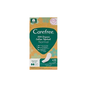Carefree Organic Cotton Unscented Liners Normal Size 30 Pcs