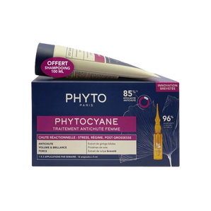 Phyto Phytocyane Reactional Ampoules For Woman + Shampoo 100 ml Free