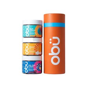 Obu Travel Kit 2- Adult Multivitamin/ Vitamin D / Hair Skin Nails ALL 30Gummies