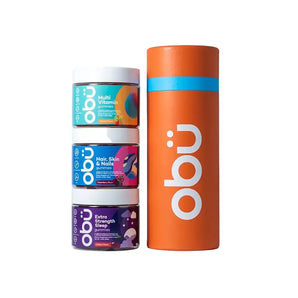Obu Travel Kit 4 - Adult Multivitamin/ Hair Skin Nails / Sleep Cherry All 30 Gummies