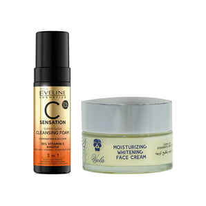 Offer Package Viola Mosturizing Whitenein Cream + Eveline Vitamin C  Wash